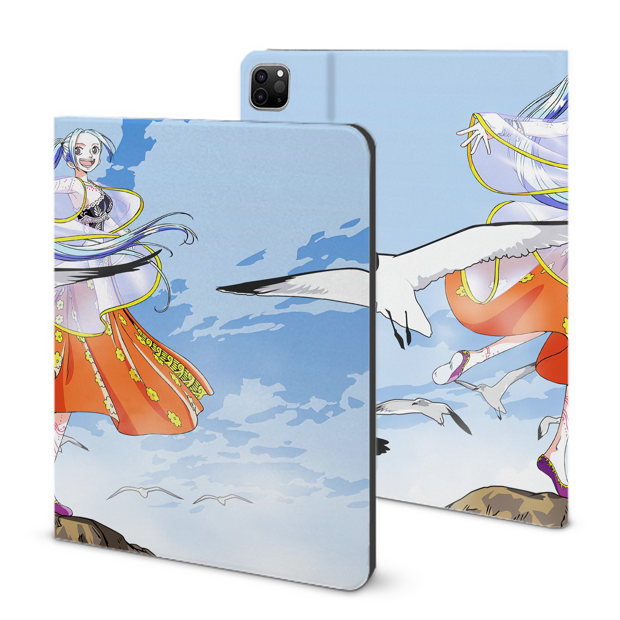 ワンピース ONE PIECE IPad ケース ブック型 PUレザー TPU 耐衝撃 軽量 薄型 ペン収納なし 全面保護 IPad 各モデル対応